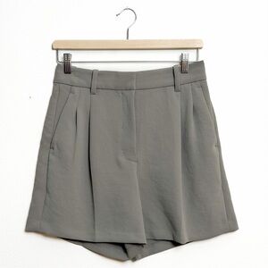 Wilfred Pleated Mini Shorts Dark Olive High Rise Size 6